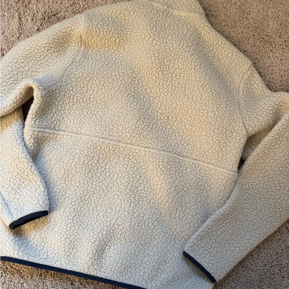Patagonia Off-White Fleece Women's Retro Pile Fleece Marsupial Pullover/Jacket - Picture 4 of 5